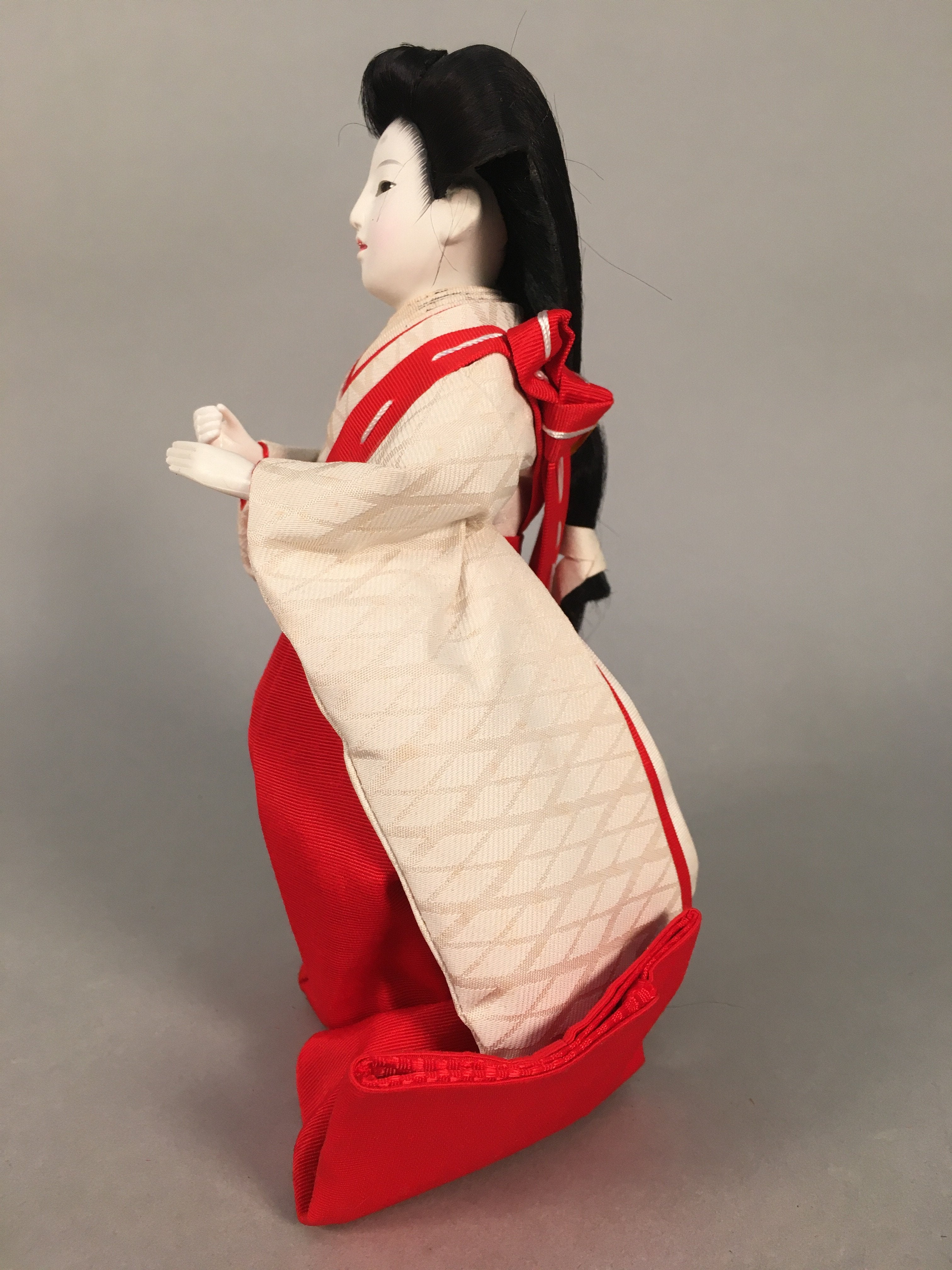 Japanese Hina Doll Court Lady Vtg Girls Day Decor Kimono Woman Standing ID295