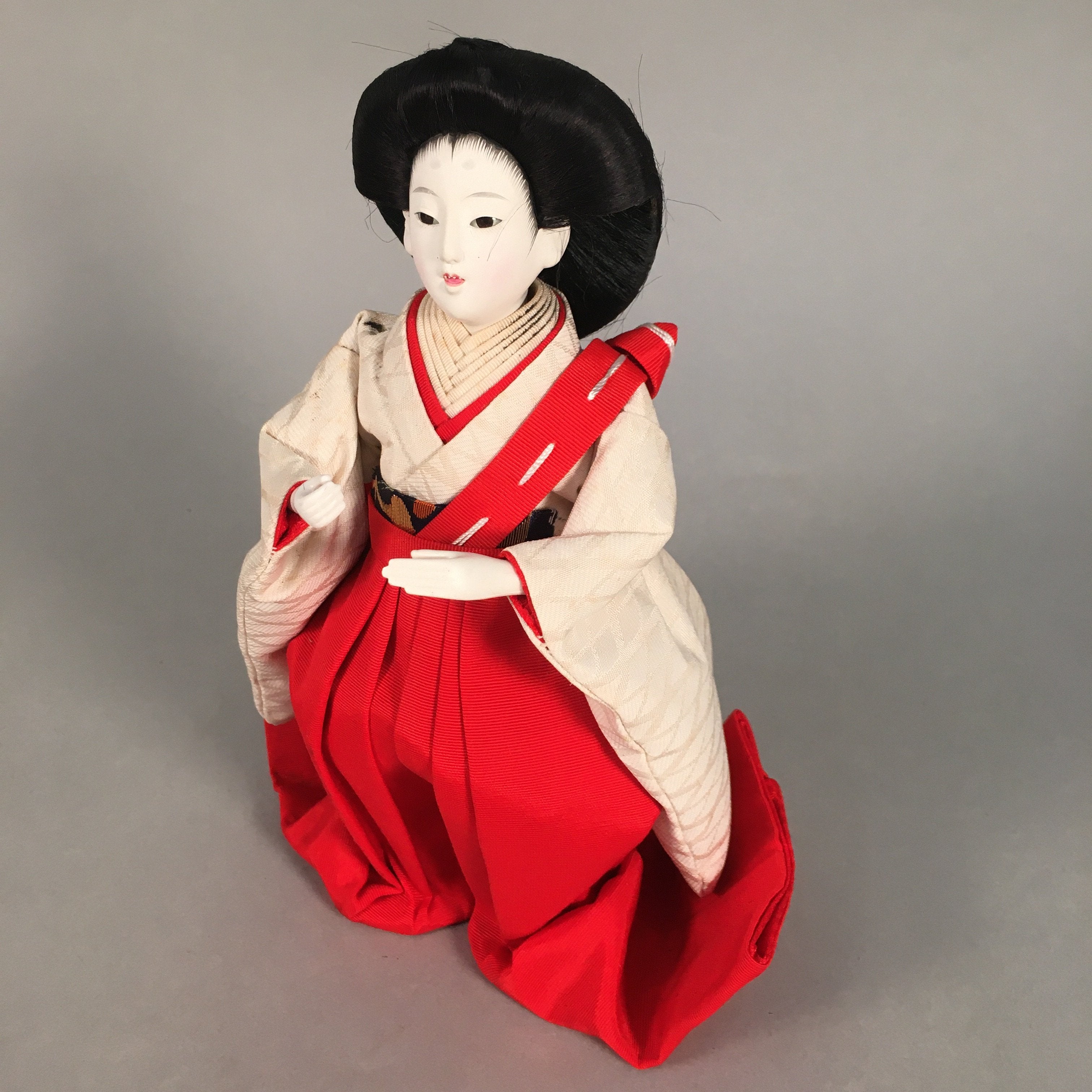 Japanese Hina Doll Court Lady Vtg Girls Day Decor Kimono Woman Standing ID295