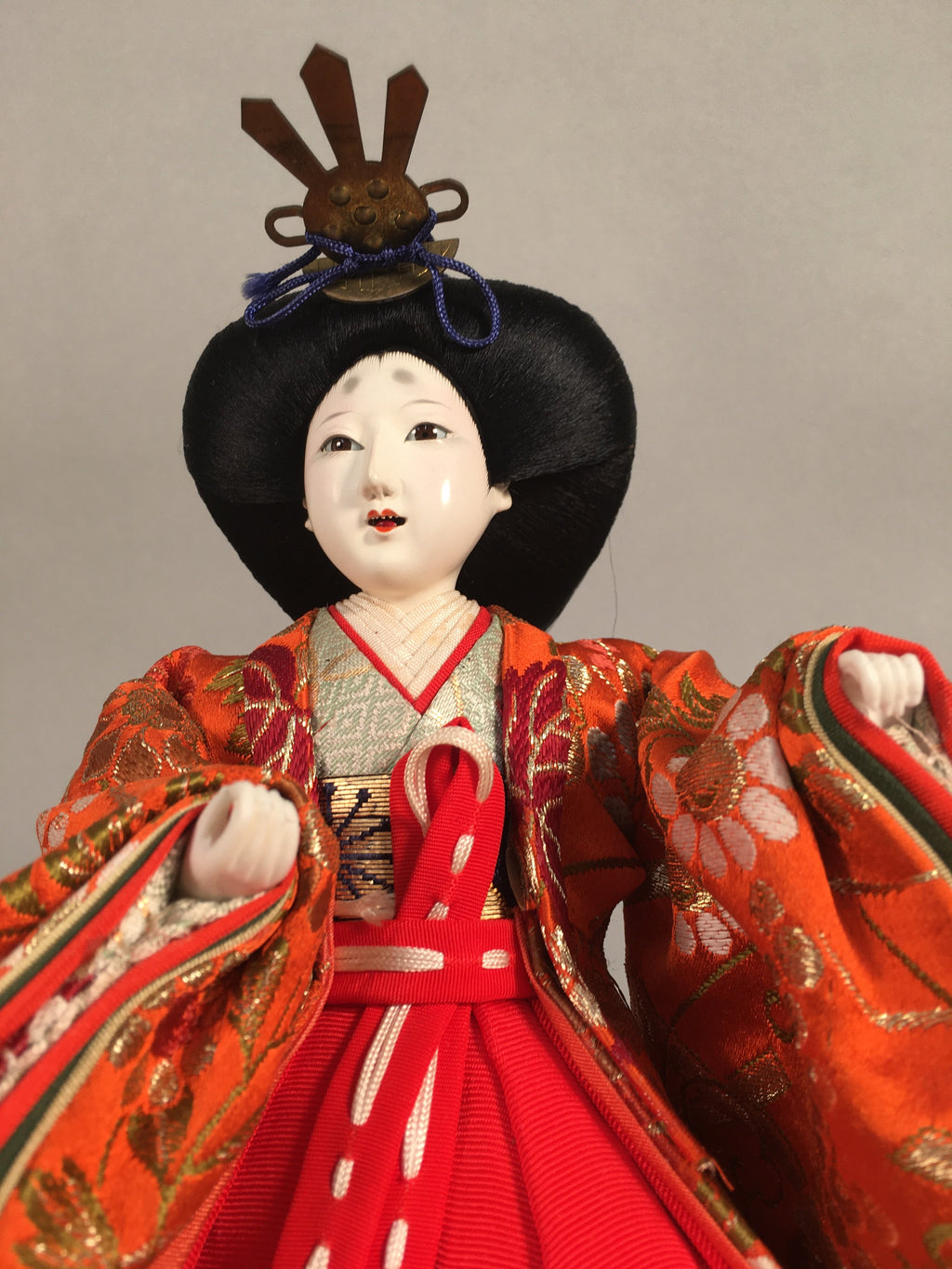 Japanese Hina Doll Court Lady Vtg Girls Day Decor Kimono Woman Standing ID298