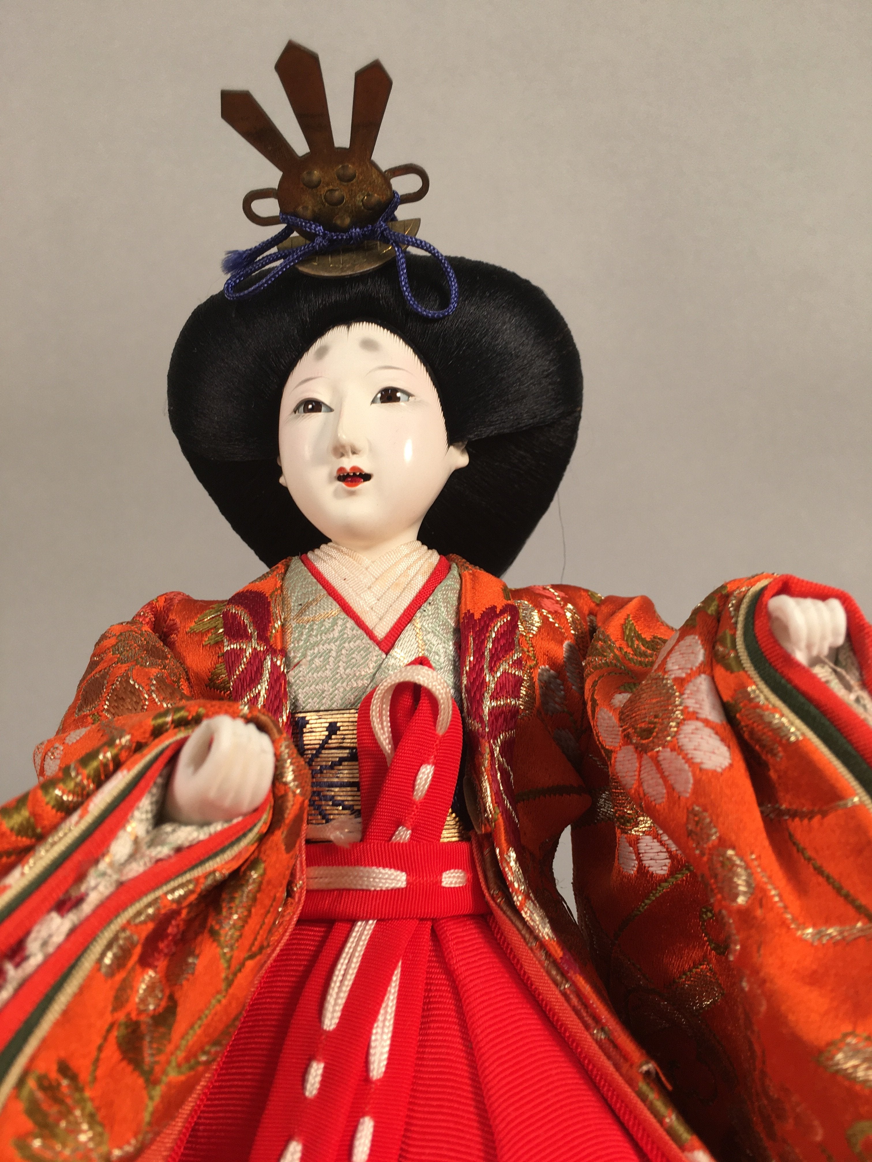 Japanese Hina Doll Court Lady Vtg Girls Day Decor Kimono Woman Standing ID298
