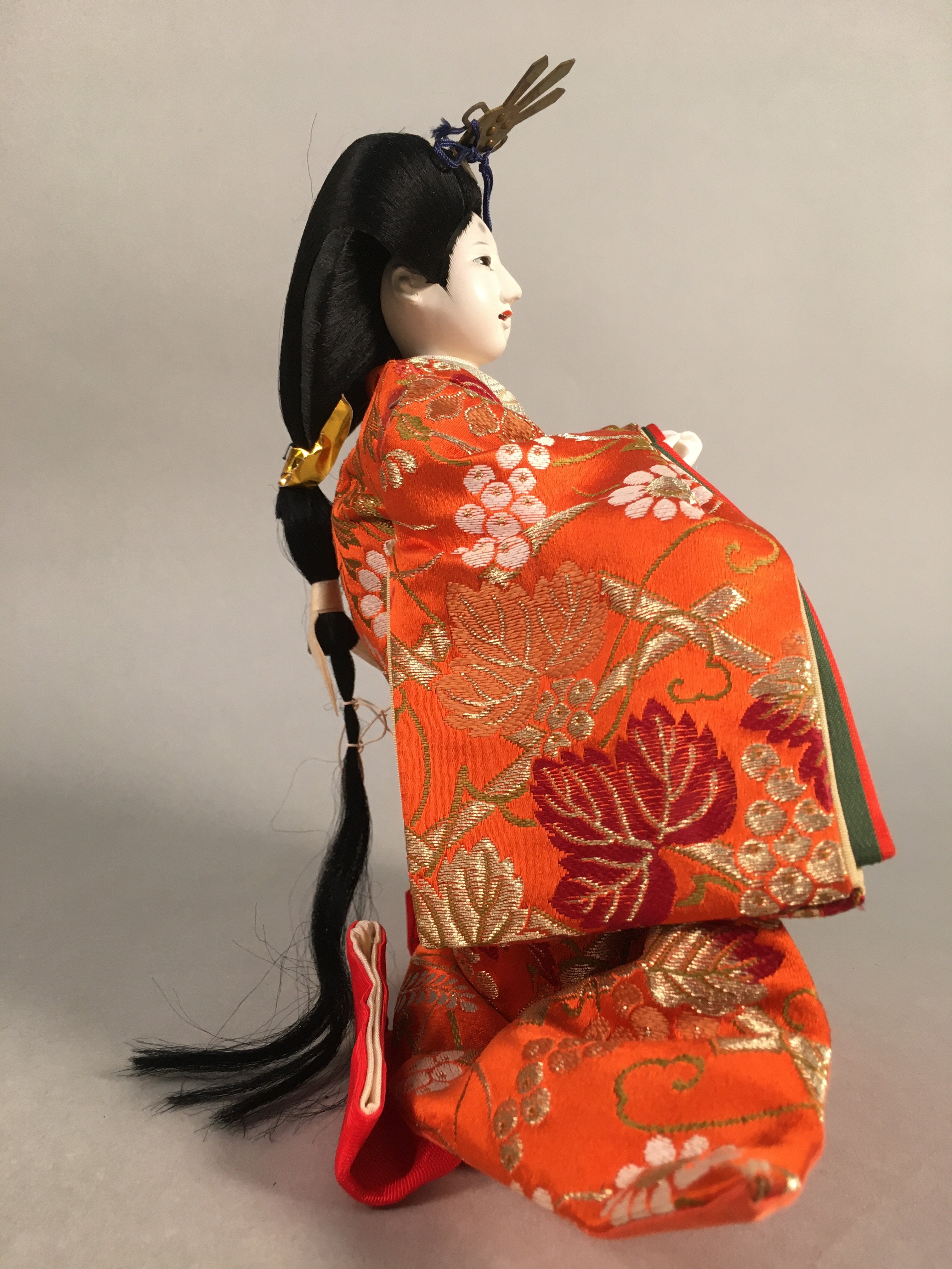 Japanese Hina Doll Court Lady Vtg Girls Day Decor Kimono Woman Standing ID298