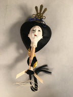 Japanese Hina Doll Court Lady Vtg Girls Day Decor Kimono Woman Standing ID298