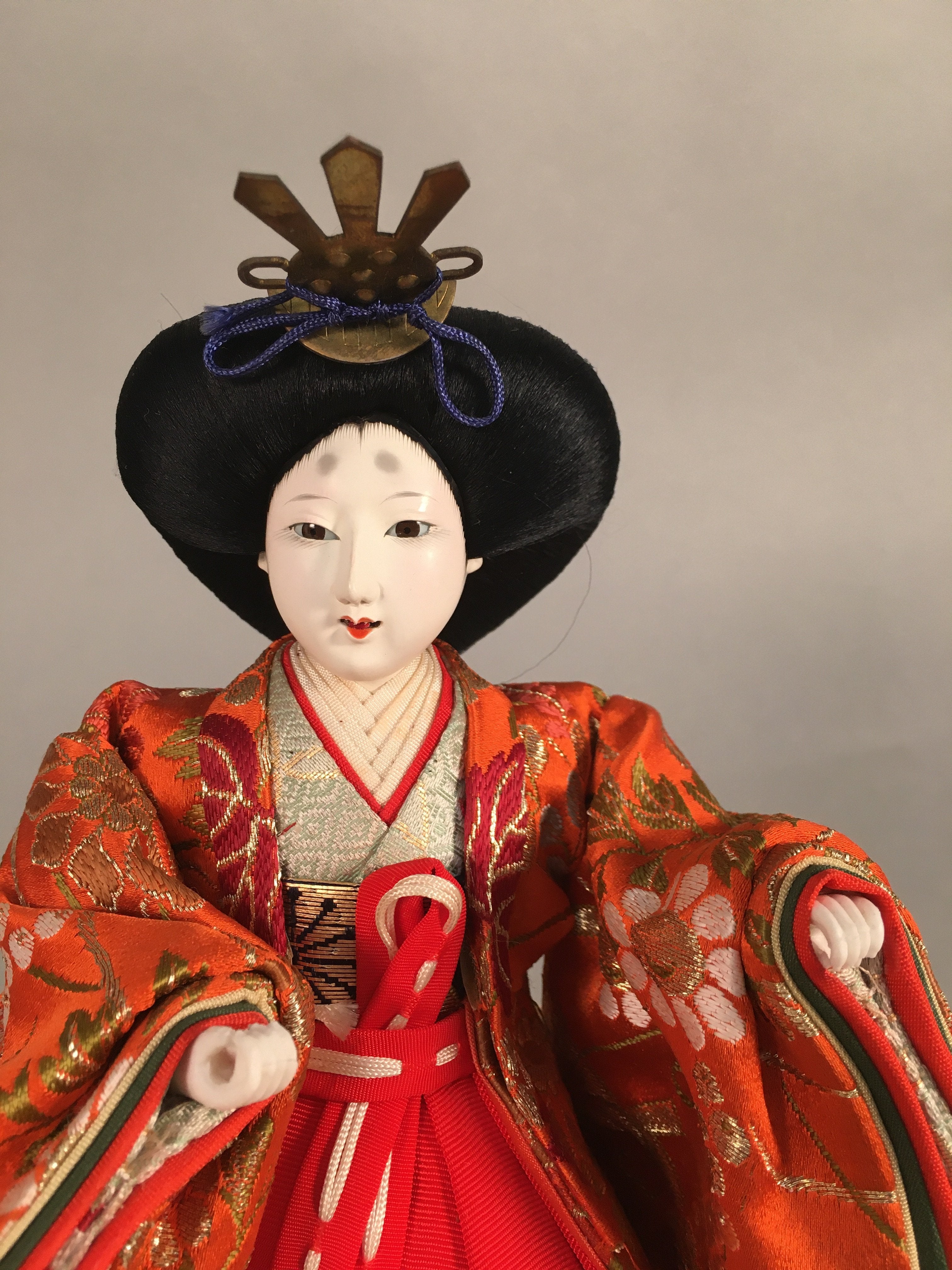Japanese Hina Doll Court Lady Vtg Girls Day Decor Kimono Woman Standing ID298