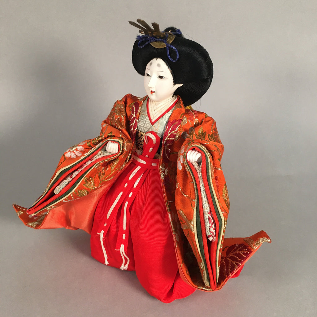 Japanese Hina Doll Court Lady Vtg Girls Day Decor Kimono Woman Standing ID298