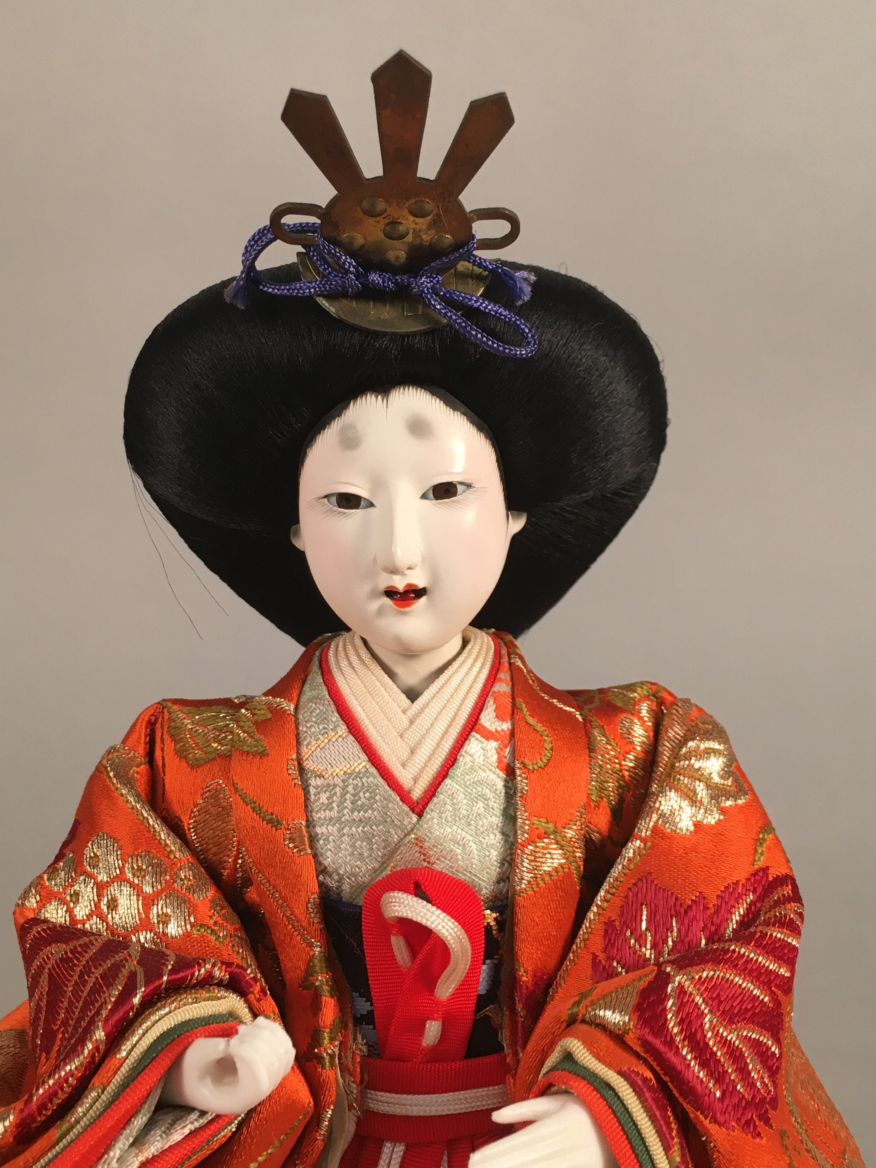 Japanese Hina Doll Court Lady Vtg Girls Day Decor Kimono Woman Standing ID305