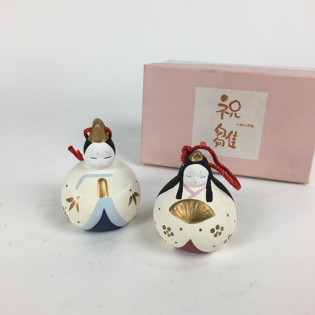 Japanese Hina Doll Dorei Set Vtg Emperor Empress With Stand Girls Day ID410