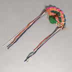 Japanese Hina Doll Folding Fan Vtg Accessory Wooden Sensu Empress ID316