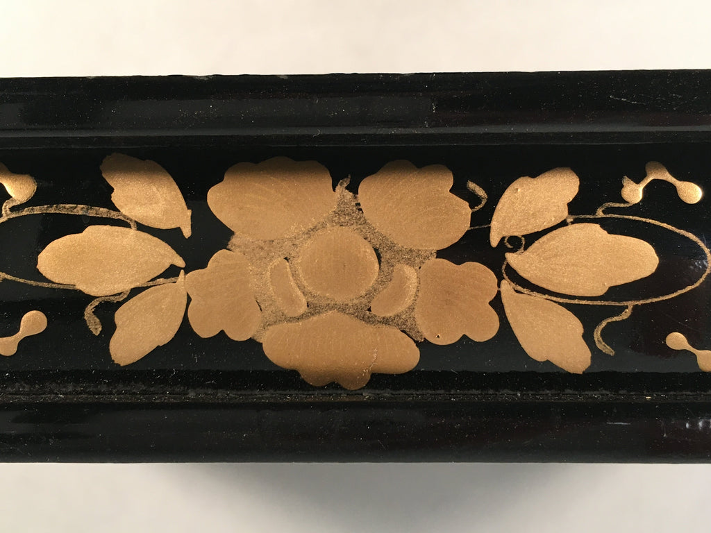Japanese Hina Doll Furniture Base Throne Vtg Wooden Stand Gold Makie ID328