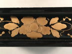 Japanese Hina Doll Furniture Base Throne Vtg Wooden Stand Gold Makie ID328