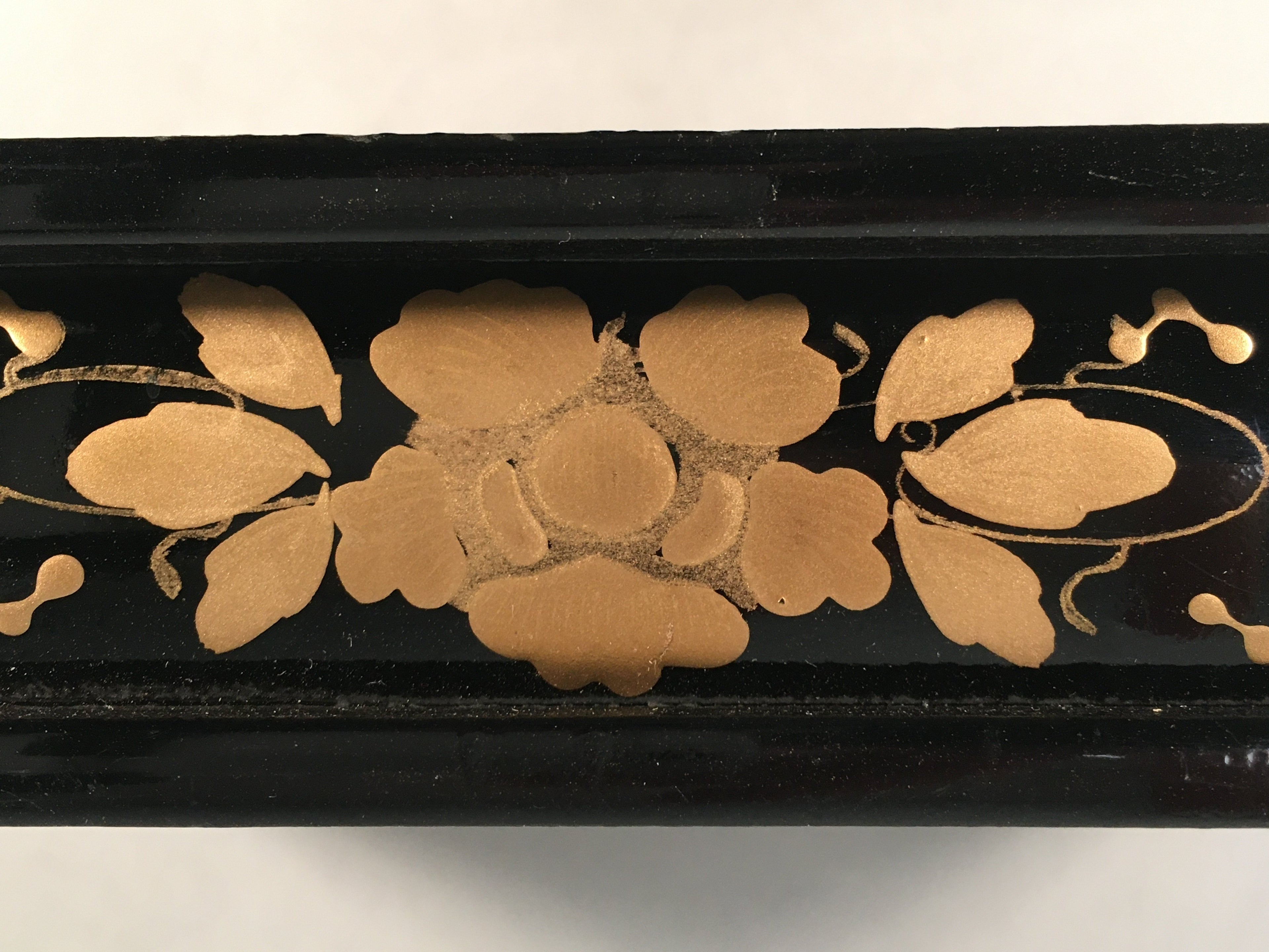 Japanese Hina Doll Furniture Base Throne Vtg Wooden Stand Gold Makie ID328