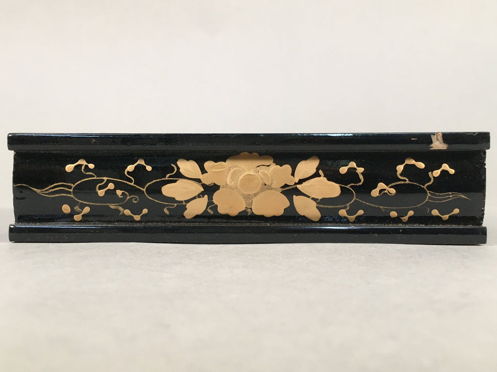 Japanese Hina Doll Furniture Base Throne Vtg Wooden Stand Gold Makie ID332