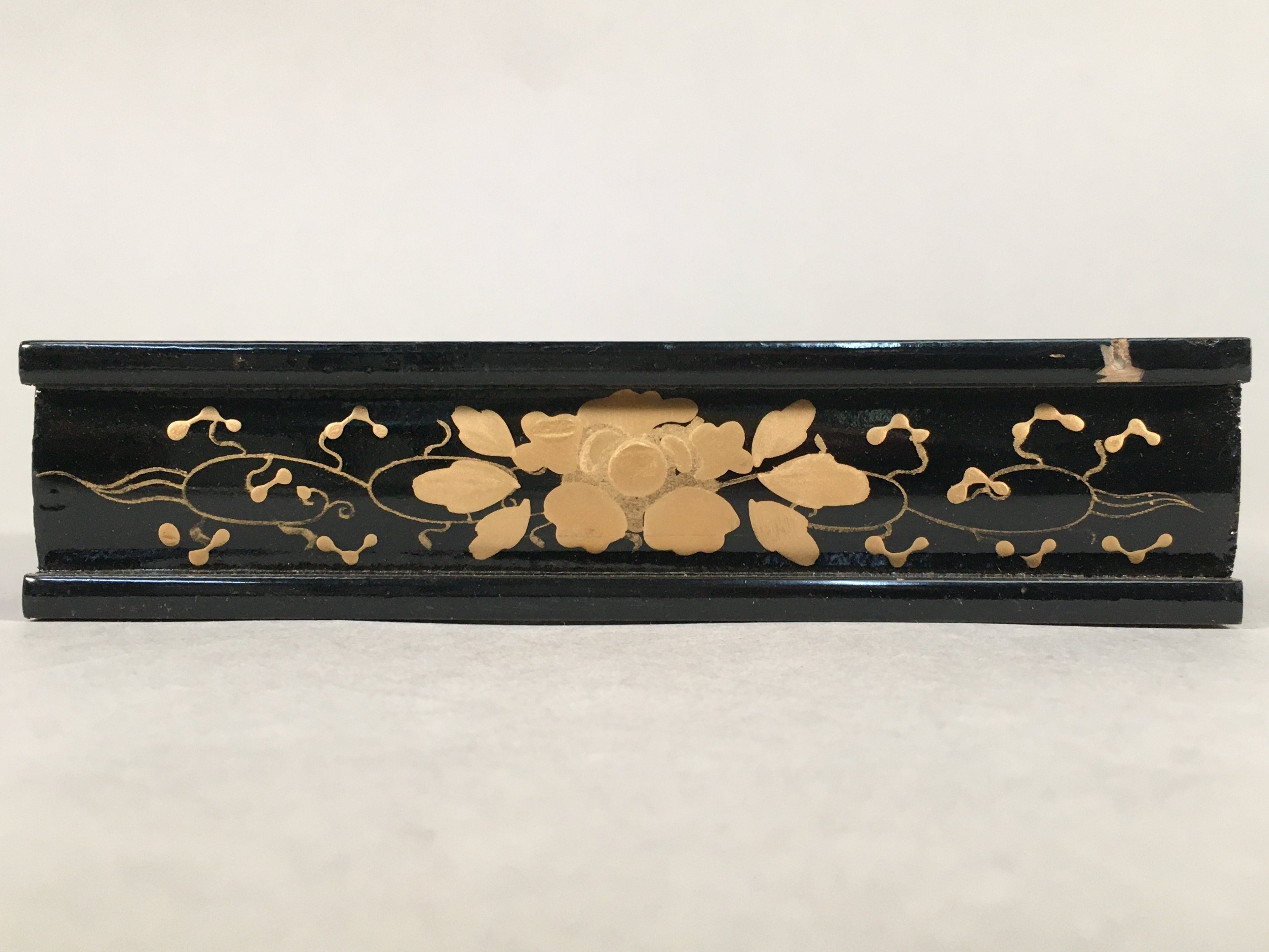 Japanese Hina Doll Furniture Base Throne Vtg Wooden Stand Gold Makie ID332