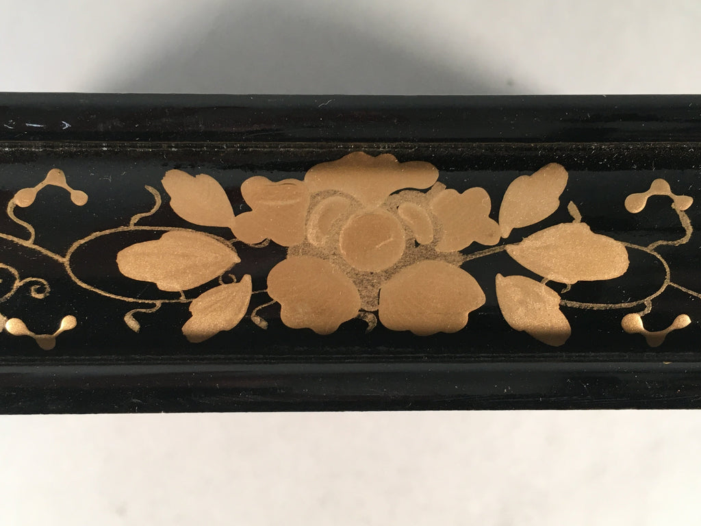 Japanese Hina Doll Furniture Base Throne Vtg Wooden Stand Gold Makie ID332