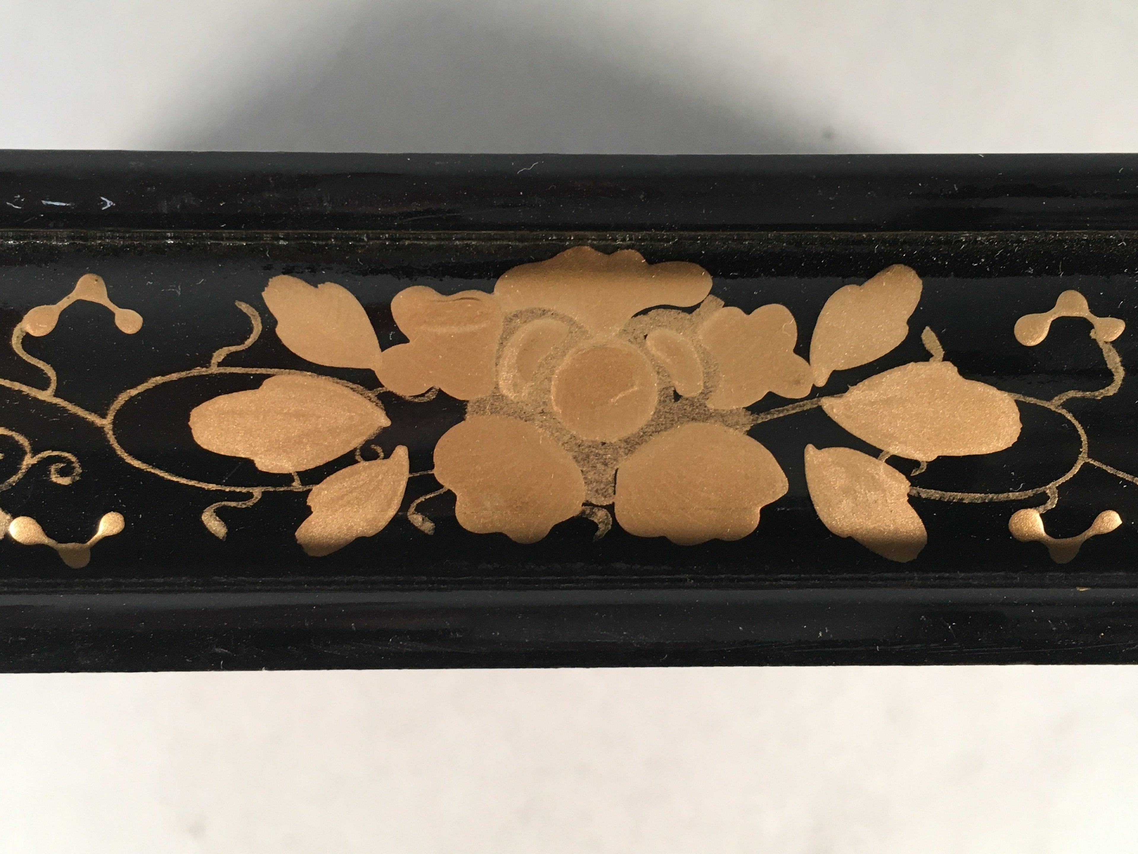 Japanese Hina Doll Furniture Base Throne Vtg Wooden Stand Gold Makie ID332