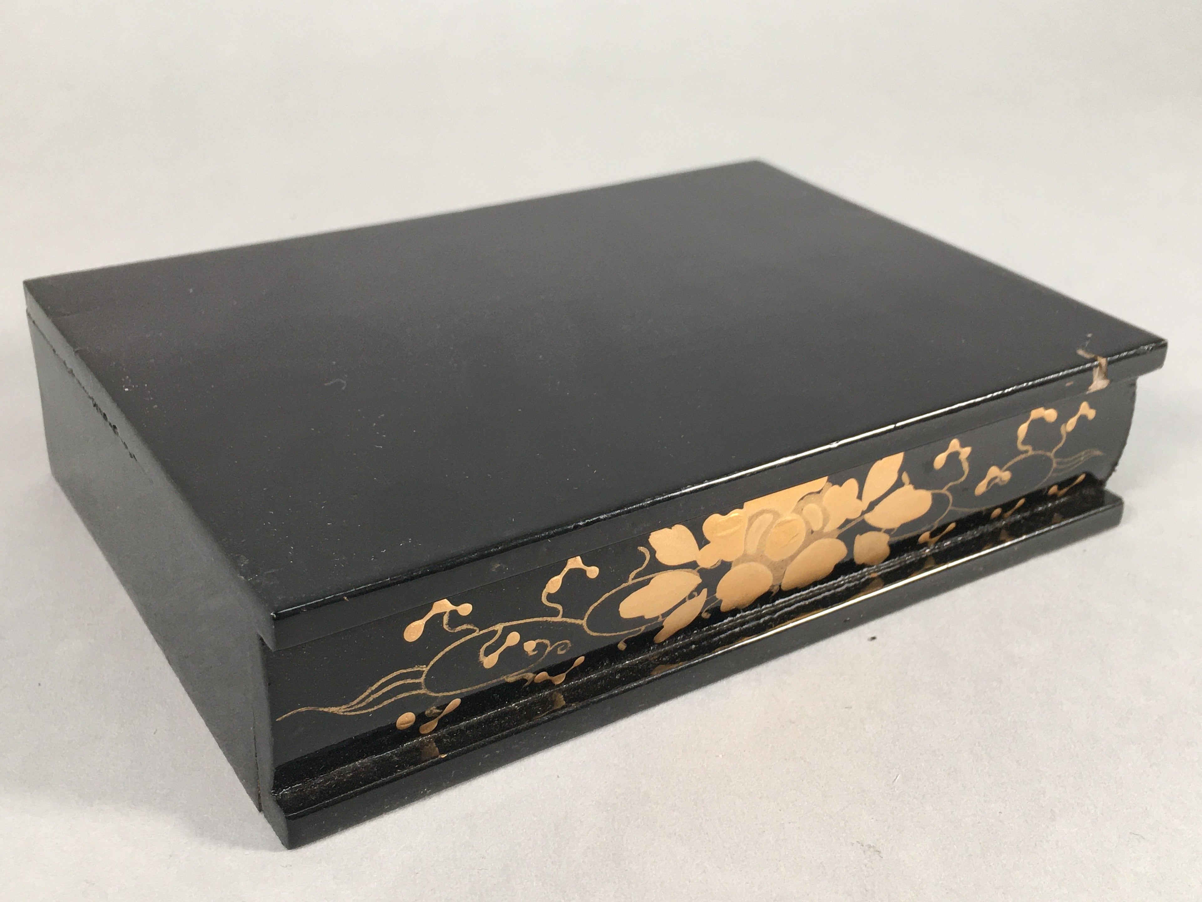 Japanese Hina Doll Furniture Base Throne Vtg Wooden Stand Gold Makie ID332