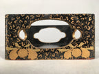 Japanese Hina Doll Furniture Lunch Box Stand Vtg Jubako Black Gold Makie ID288