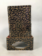 Japanese Hina Doll Furniture Lunch Box Stand Vtg Jubako Black Gold Makie PX519