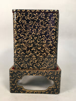 Japanese Hina Doll Furniture Lunch Box Stand Vtg Jubako Black Gold Makie PX519