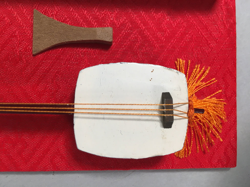 Japanese Hina Doll Furniture Vtg Wooden Harp Koto Shamisen Stand ID348