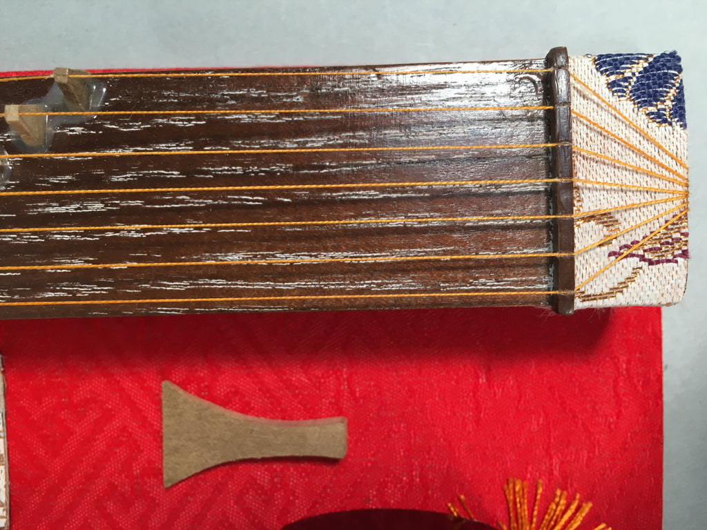 Japanese Hina Doll Furniture Vtg Wooden Harp Koto Shamisen Stand ID348