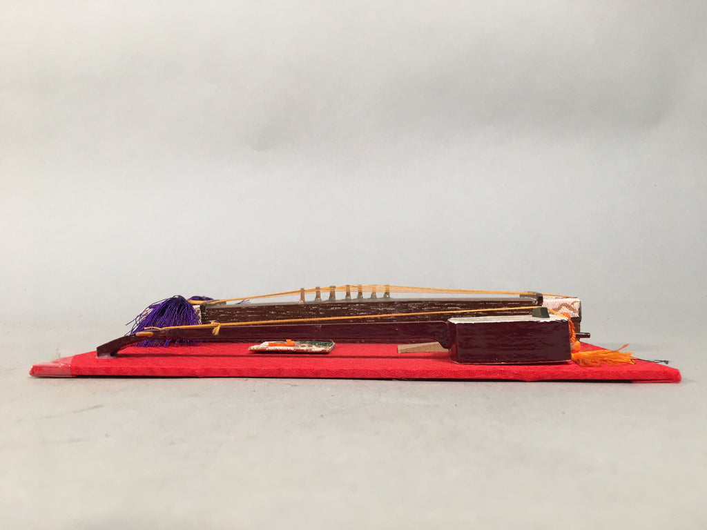 Japanese Hina Doll Furniture Vtg Wooden Harp Koto Shamisen Stand ID348