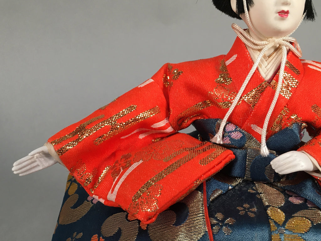 Japanese Hina Doll Kimono Boy Musician Vtg Gonin Bayashi Girls Day Decor ID293