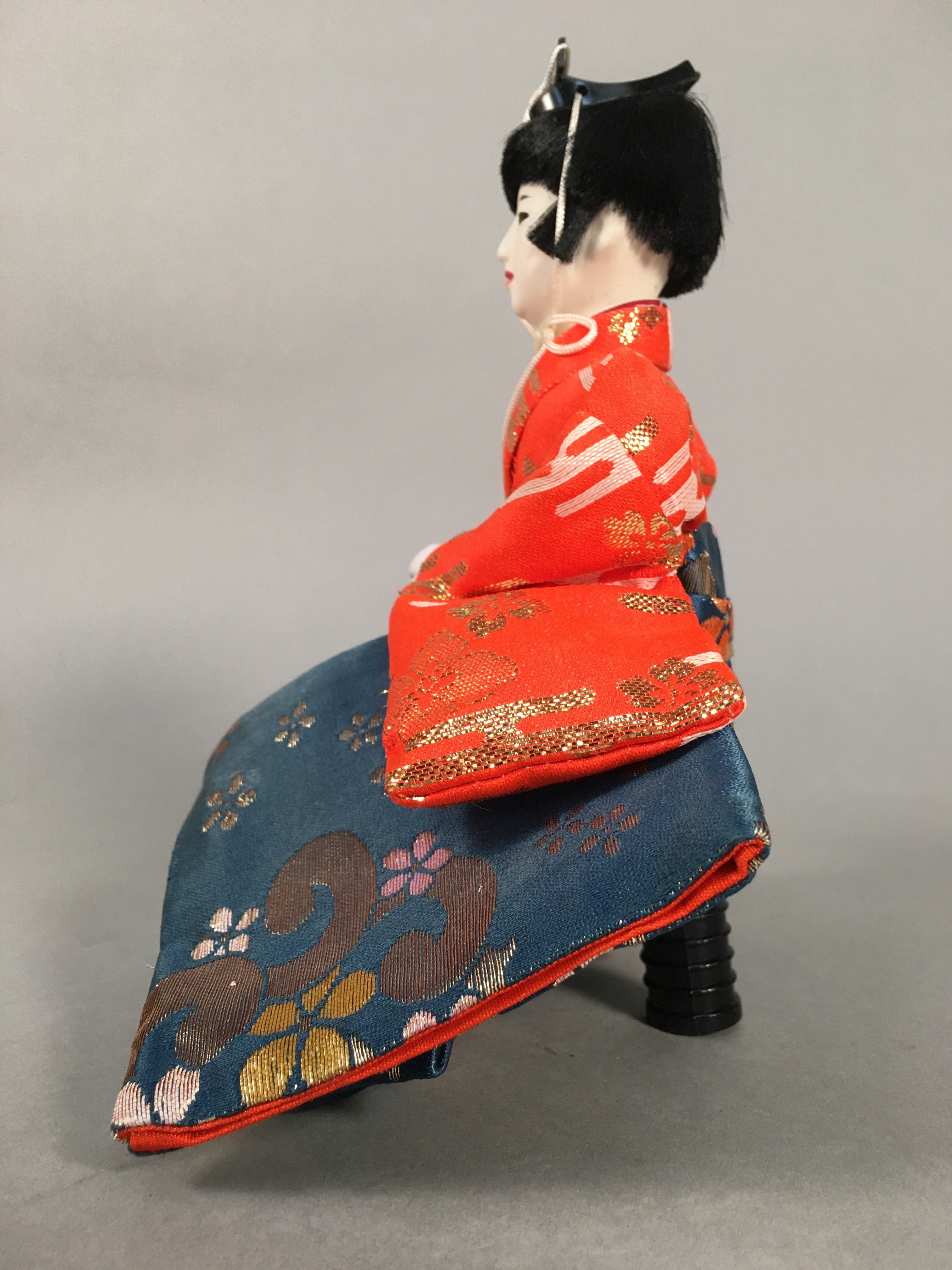 Japanese Hina Doll Kimono Boy Musician Vtg Gonin Bayashi Girls Day Decor ID293