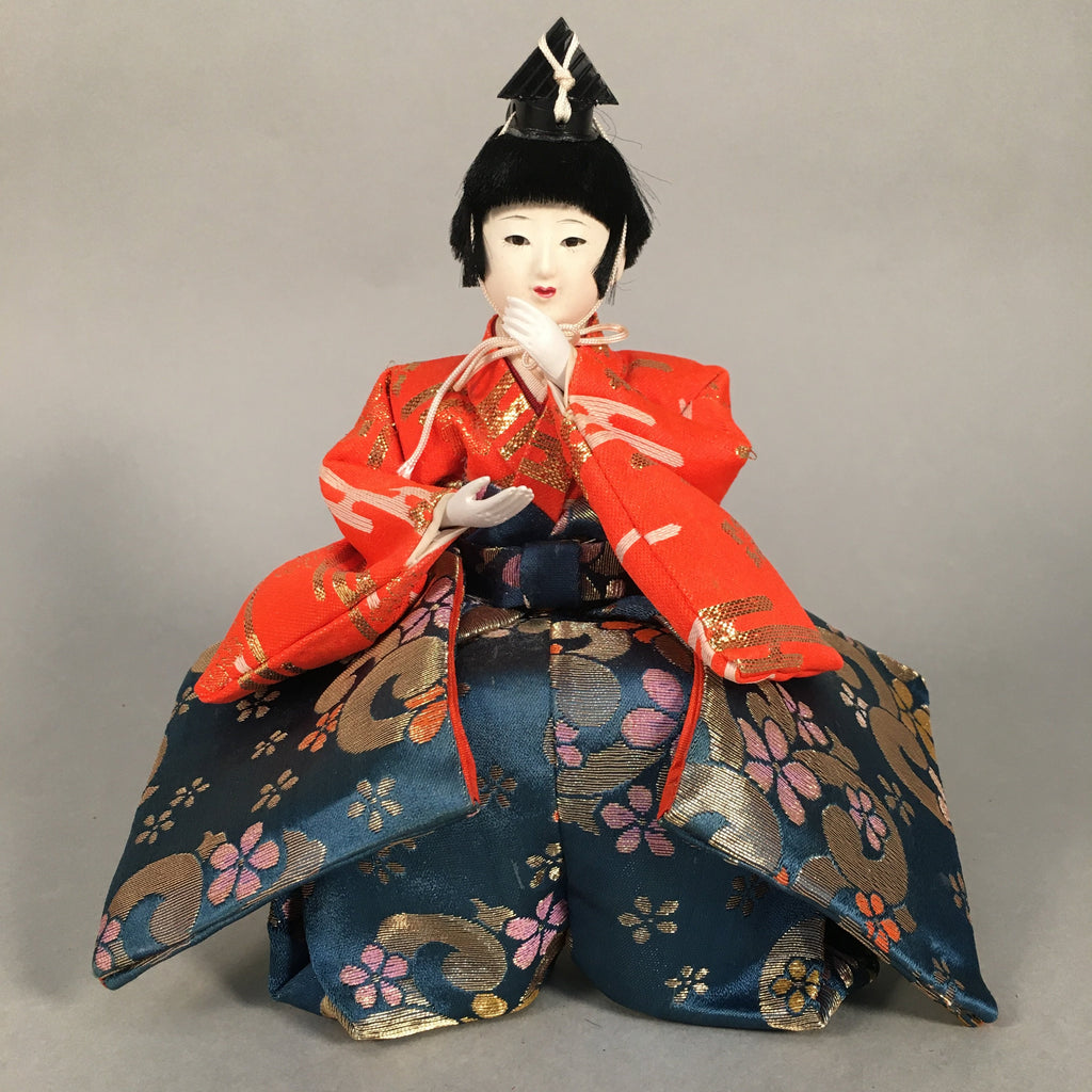 Japanese Hina Doll Kimono Boy Musician Vtg Gonin Bayashi Girls Day Decor ID296