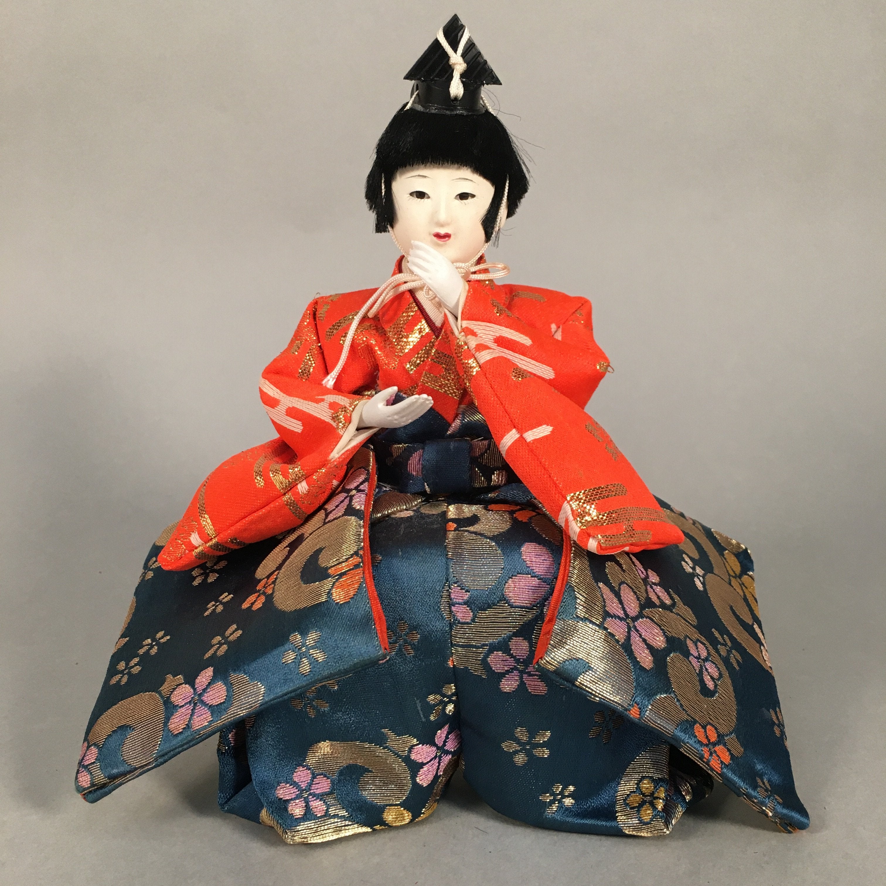 Japanese Hina Doll Kimono Boy Musician Vtg Gonin Bayashi Girls Day Decor ID296