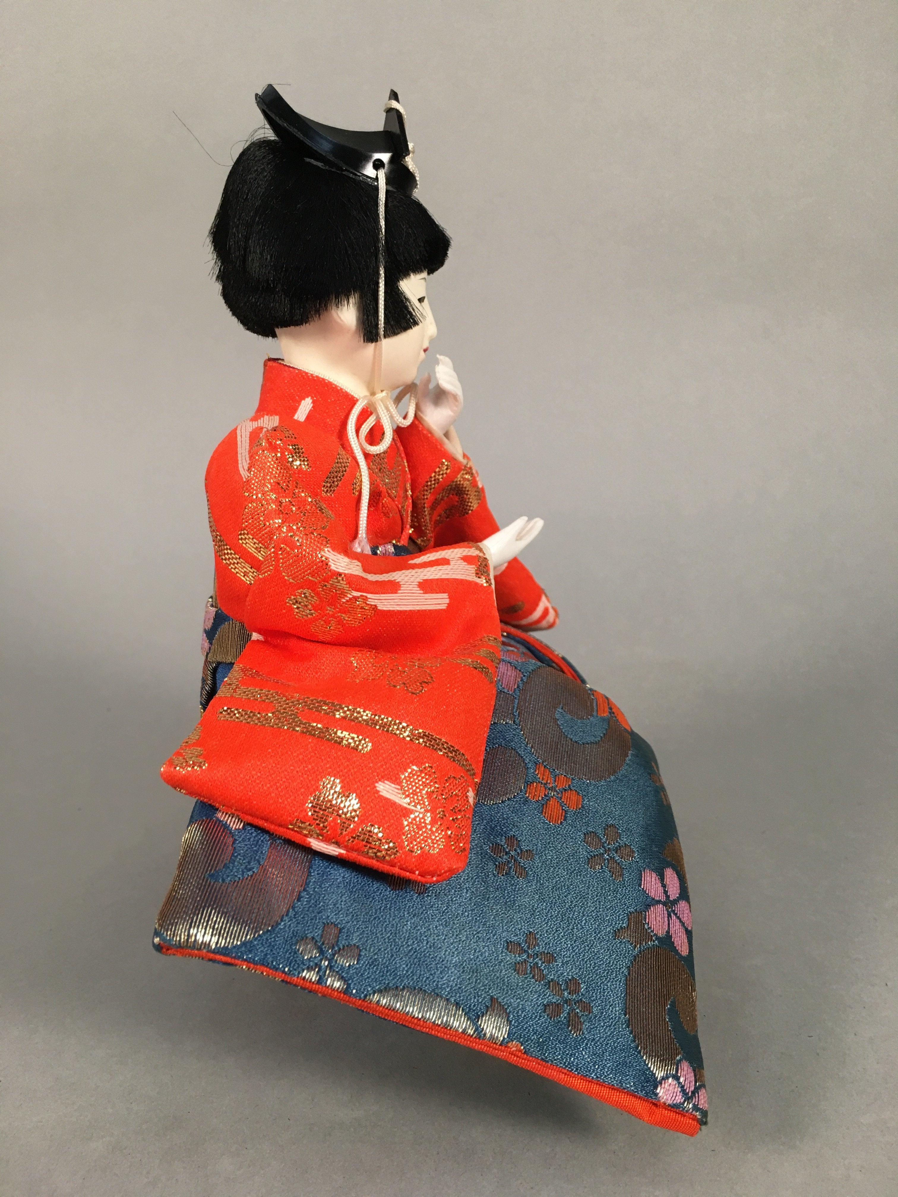 Japanese Hina Doll Kimono Boy Musician Vtg Gonin Bayashi Girls Day Decor ID296