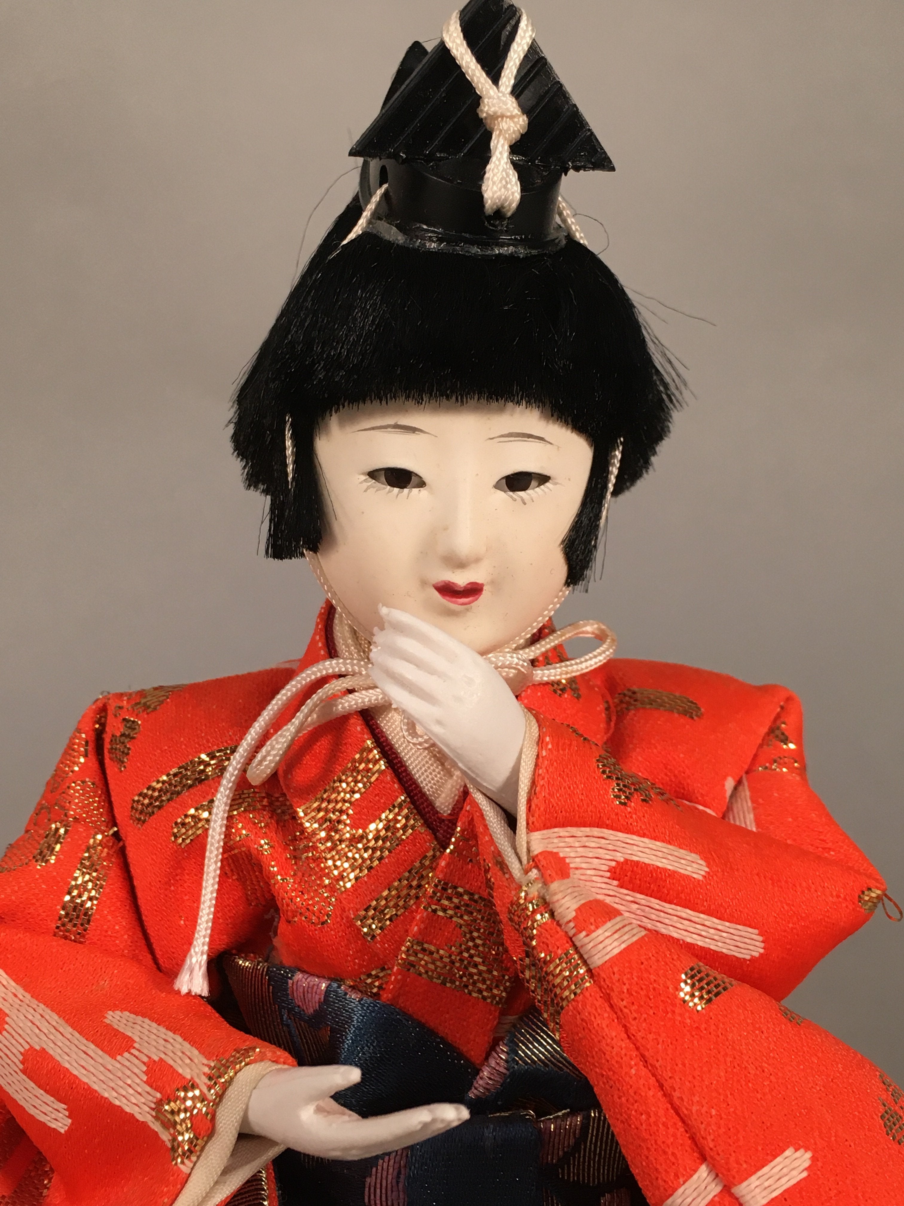 Japanese Hina Doll Kimono Boy Musician Vtg Gonin Bayashi Girls Day Decor ID296
