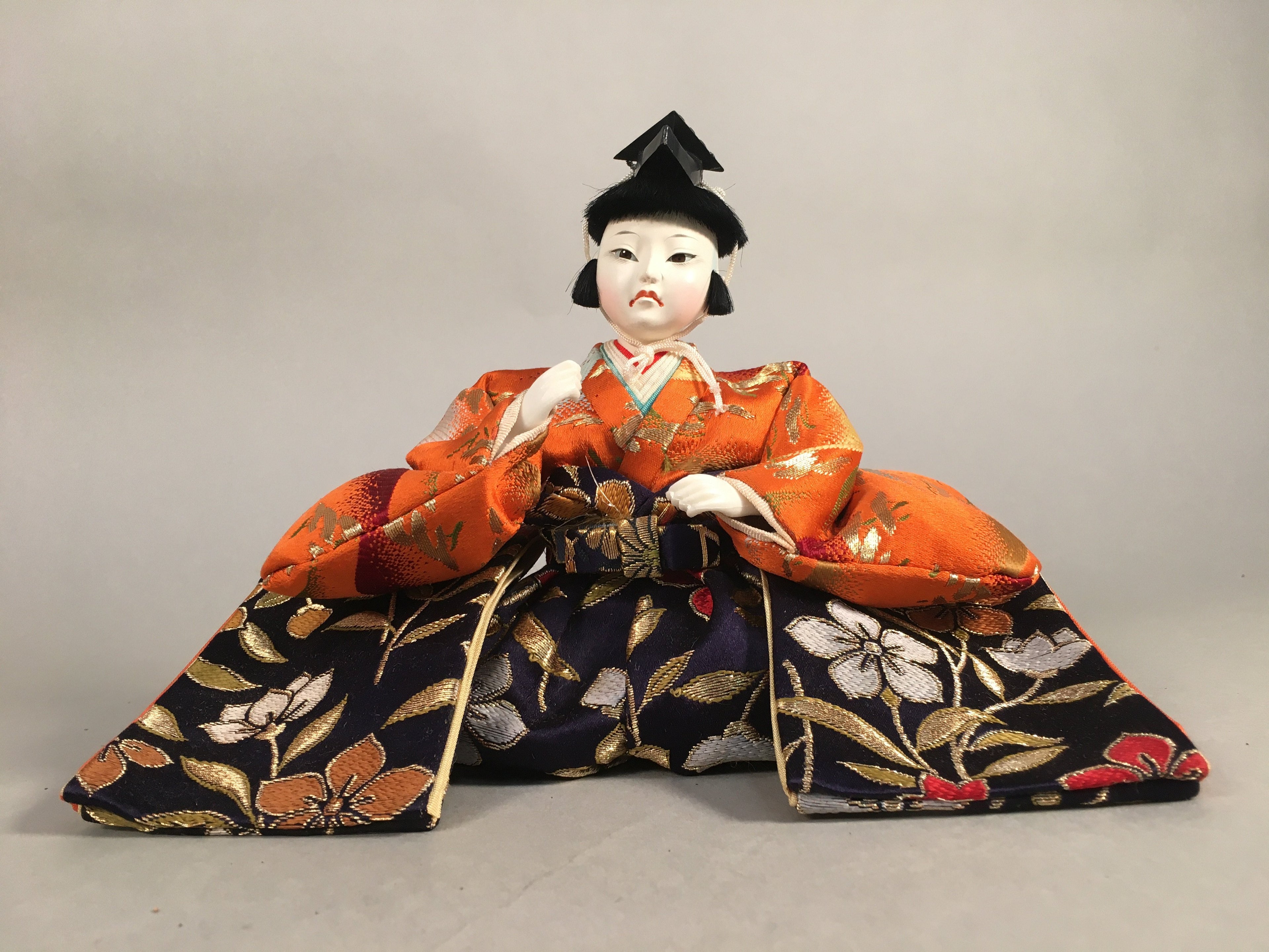 Japanese Hina Doll Kimono Boy Musician Vtg Gonin Bayashi Girls Day Decor ID303