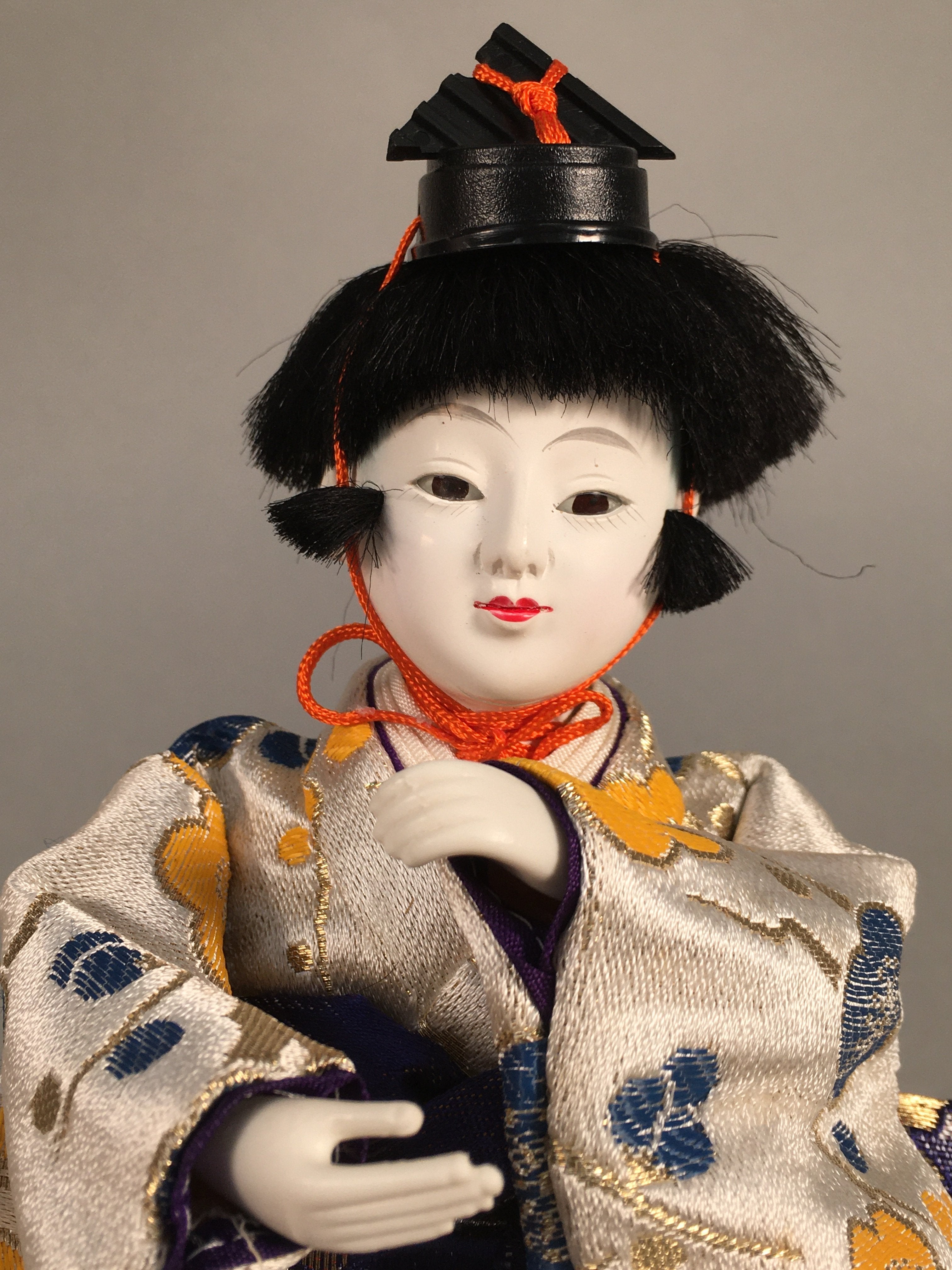 Japanese Hina Doll Kimono Boy Musician Vtg Gonin Bayashi Girls Day Decor ID307