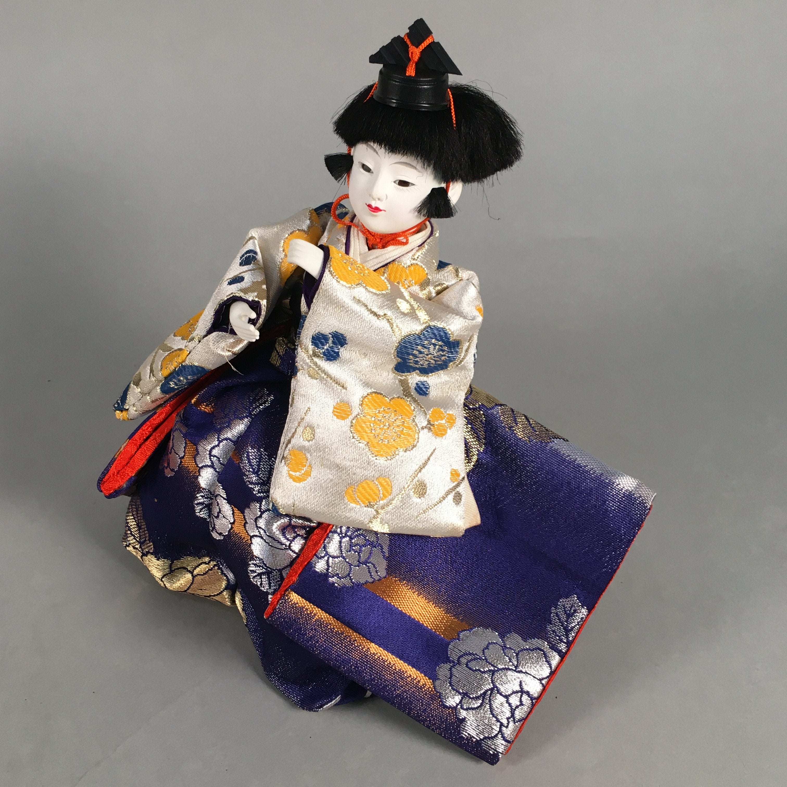 Japanese Hina Doll Kimono Boy Musician Vtg Gonin Bayashi Girls Day Decor ID307