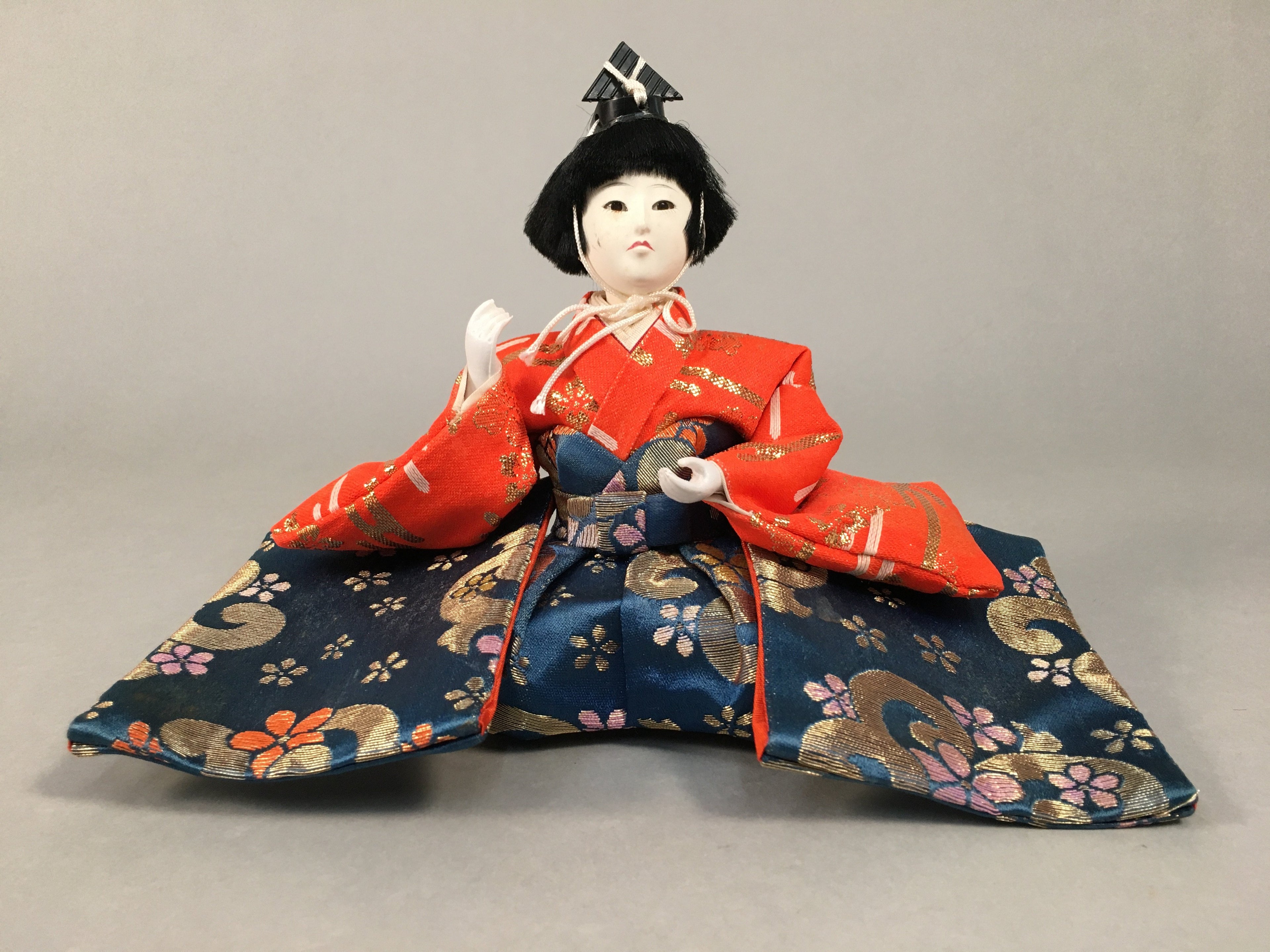 Japanese Hina Doll Kimono Boy Musician Vtg Gonin Bayashi Girls Day Decor ID361