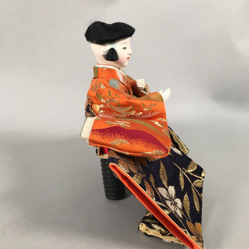 Japanese Hina Doll Kimono Boy Musician Vtg Gonin Bayashi Girls Day Decor ID368