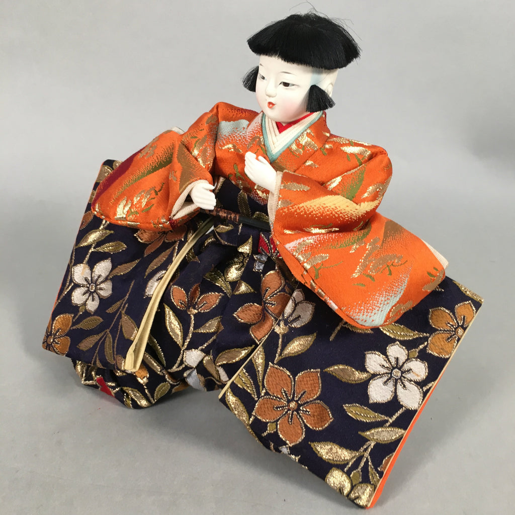 Japanese Hina Doll Kimono Boy Musician Vtg Gonin Bayashi Girls Day Decor ID368