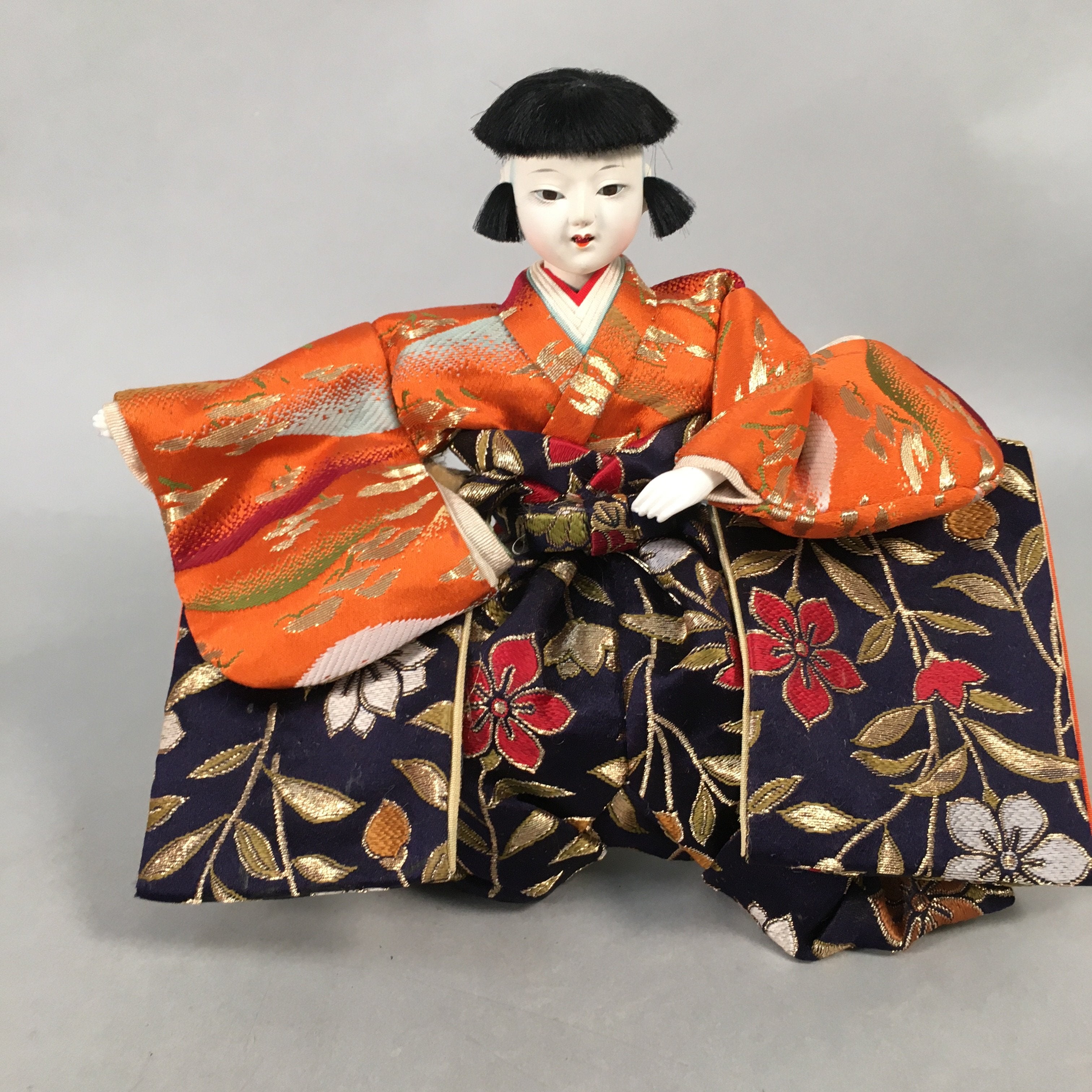 Japanese Hina Doll Kimono Boy Musician Vtg Gonin Bayashi Girls Day Decor ID375