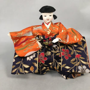 Japanese Hina Doll Kimono Boy Musician Vtg Gonin Bayashi Girls Day Decor ID375