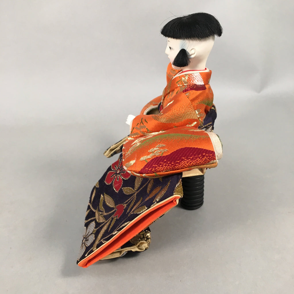 Japanese Hina Doll Kimono Boy Musician Vtg Gonin Bayashi Girls Day Decor ID375