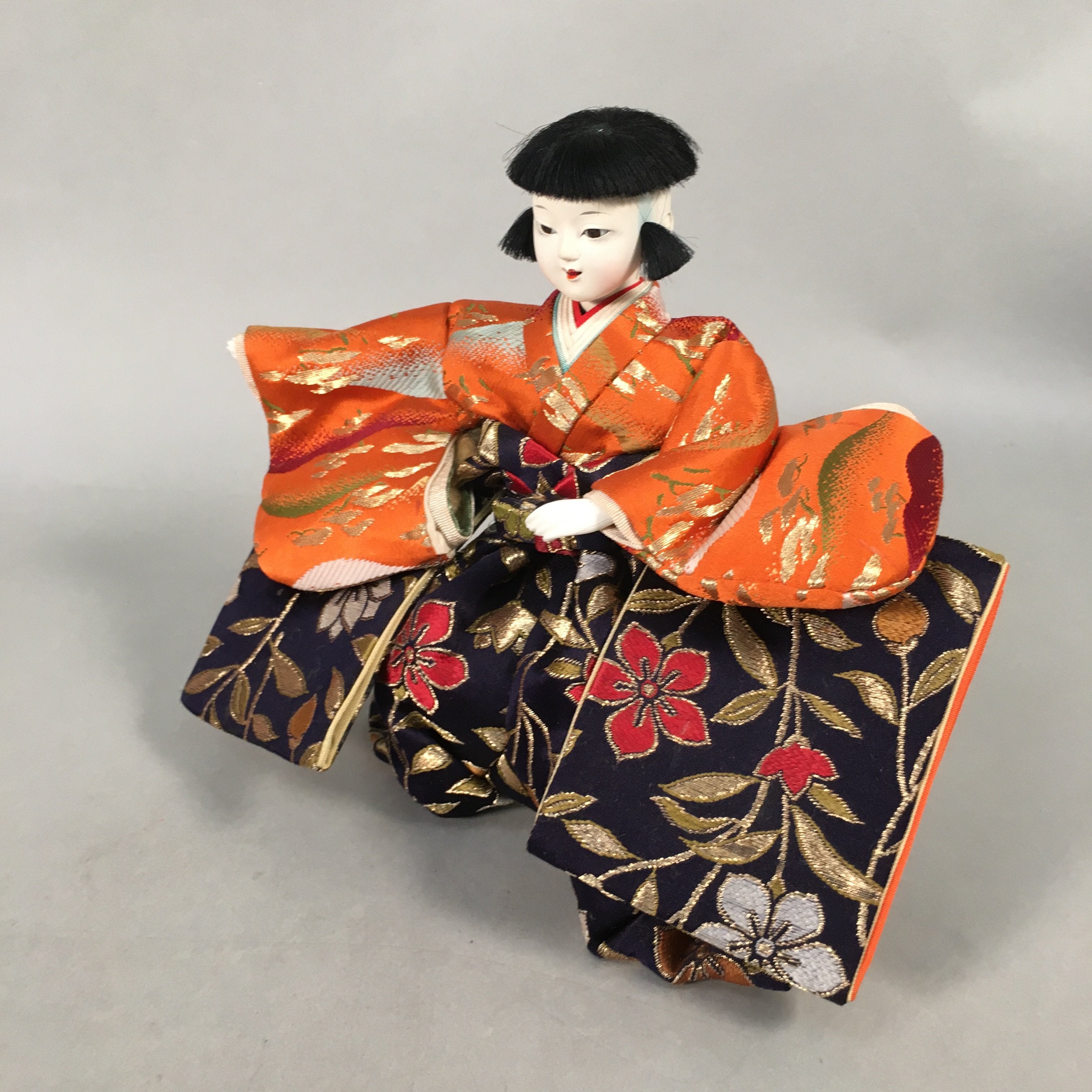 Japanese Hina Doll Kimono Boy Musician Vtg Gonin Bayashi Girls Day Decor ID375