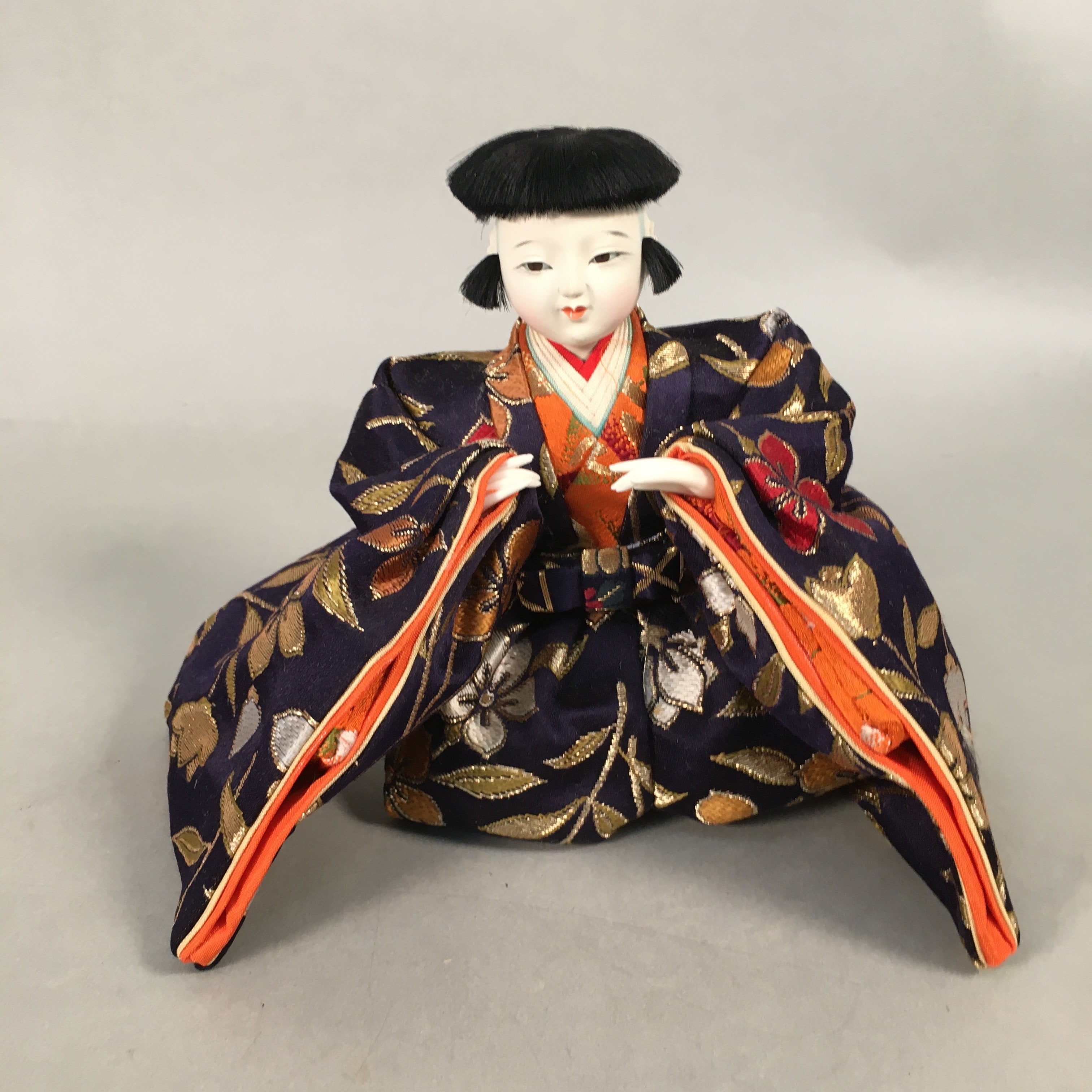 Japanese Hina Doll Kimono Boy Musician Vtg Gonin Bayashi Girls Day Decor ID376