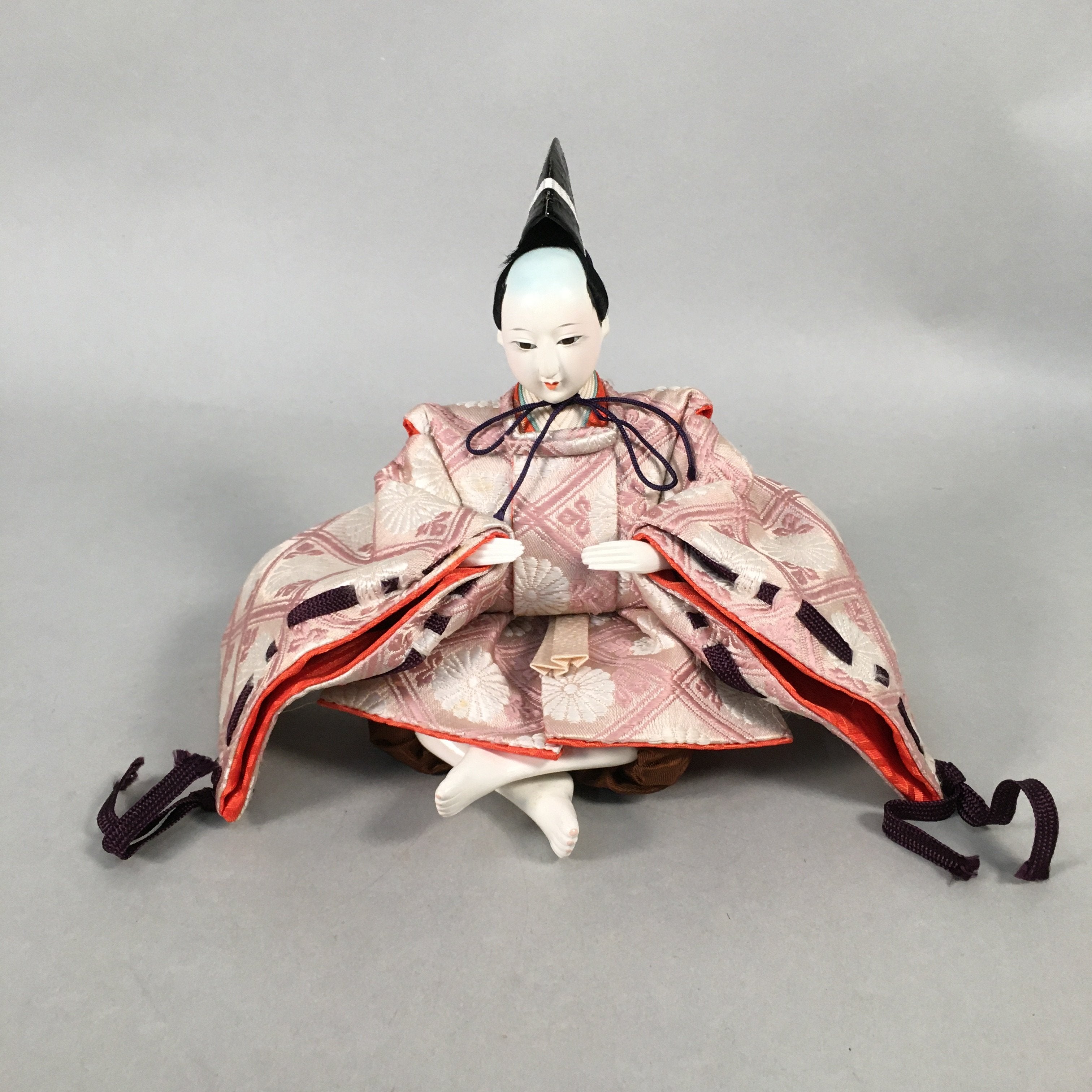 Japanese Hina Doll Kimono Boy Musician Vtg Gonin Bayashi Girls Day Decor ID377