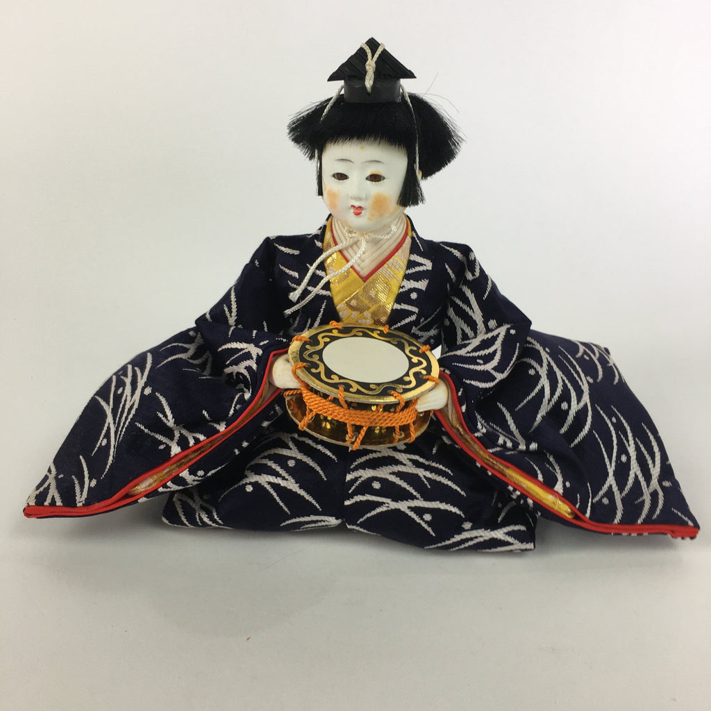 Japanese Hina Doll Kimono Boy Musician Vtg Gonin Bayashi Girls Day ID381