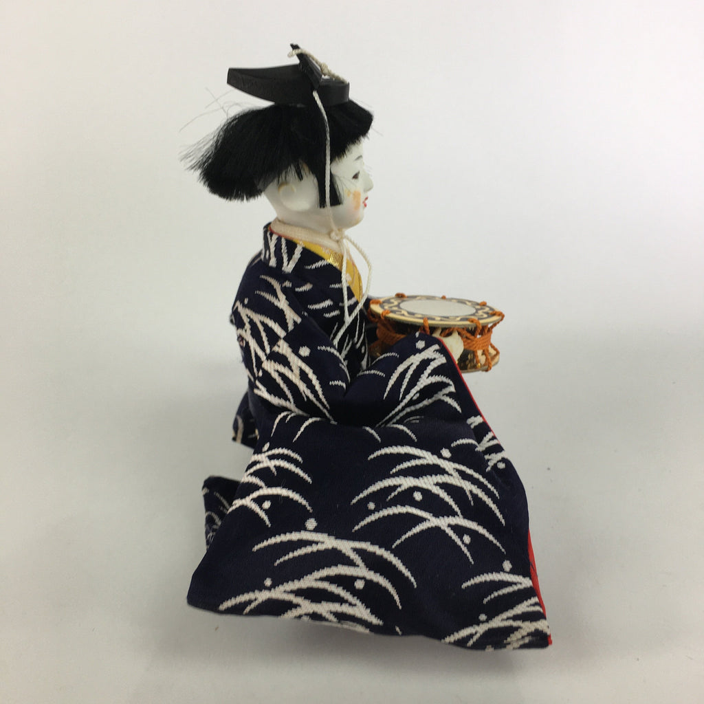 Japanese Hina Doll Kimono Boy Musician Vtg Gonin Bayashi Girls Day ID381