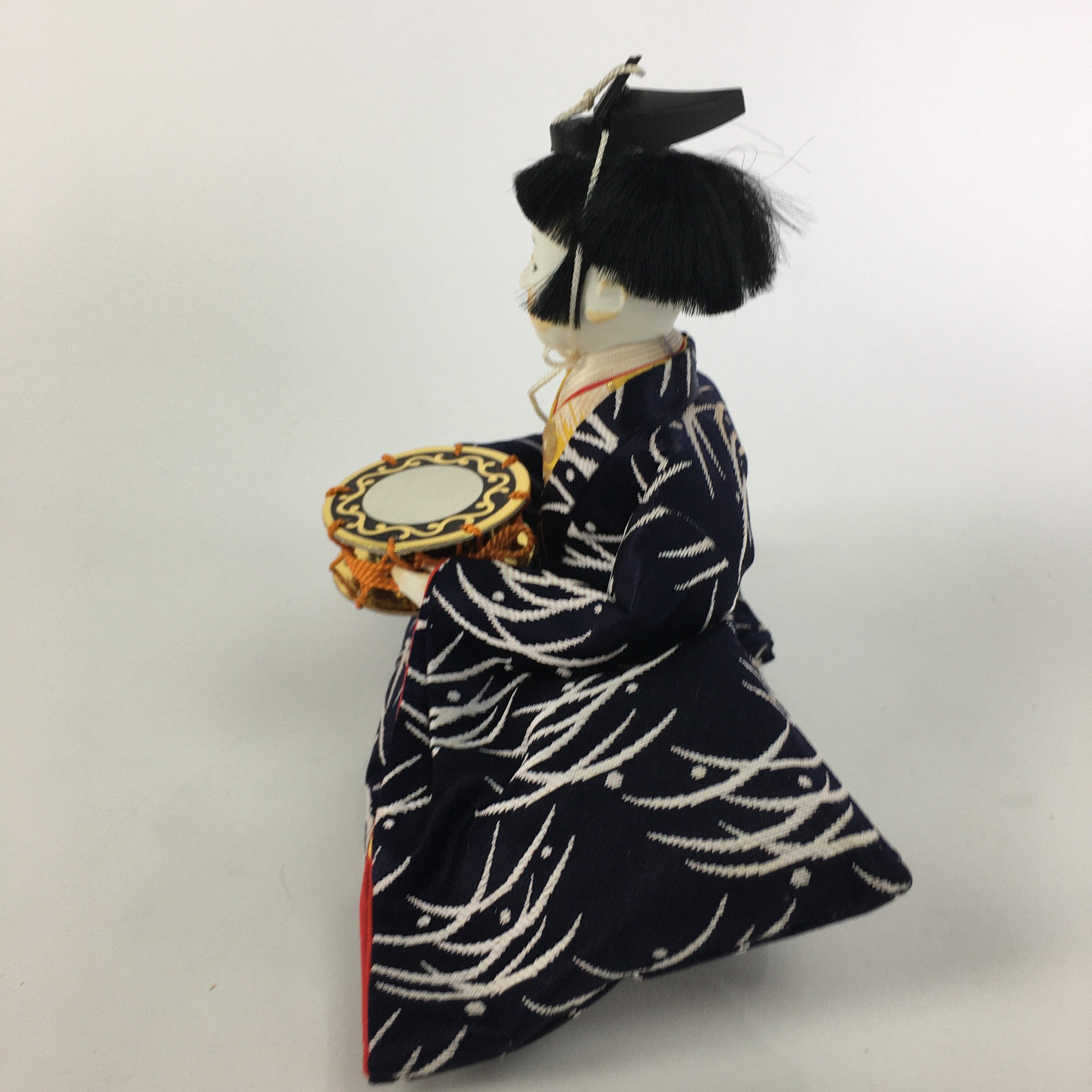 Japanese Hina Doll Kimono Boy Musician Vtg Gonin Bayashi Girls Day ID381