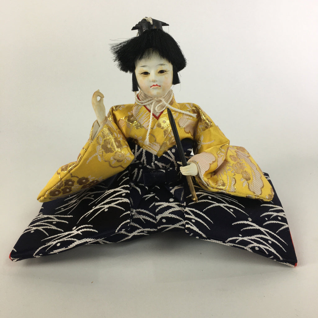 Japanese Hina Doll Kimono Boy Musician Vtg Gonin Bayashi Girls Day ID382