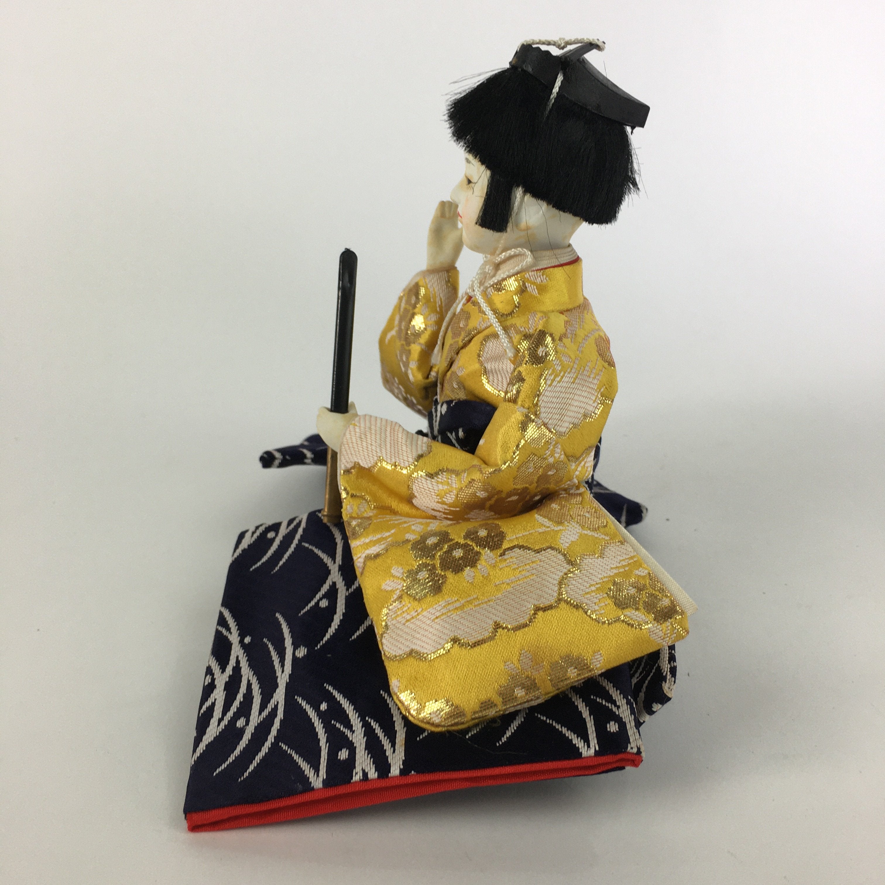 Japanese Hina Doll Kimono Boy Musician Vtg Gonin Bayashi Girls Day ID382