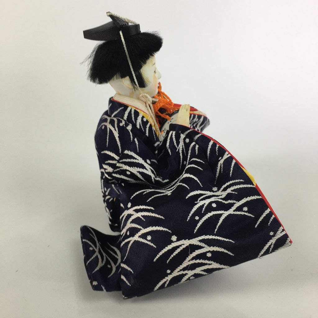 Japanese Hina Doll Kimono Boy Musician Vtg Gonin Bayashi Girls Day ID383
