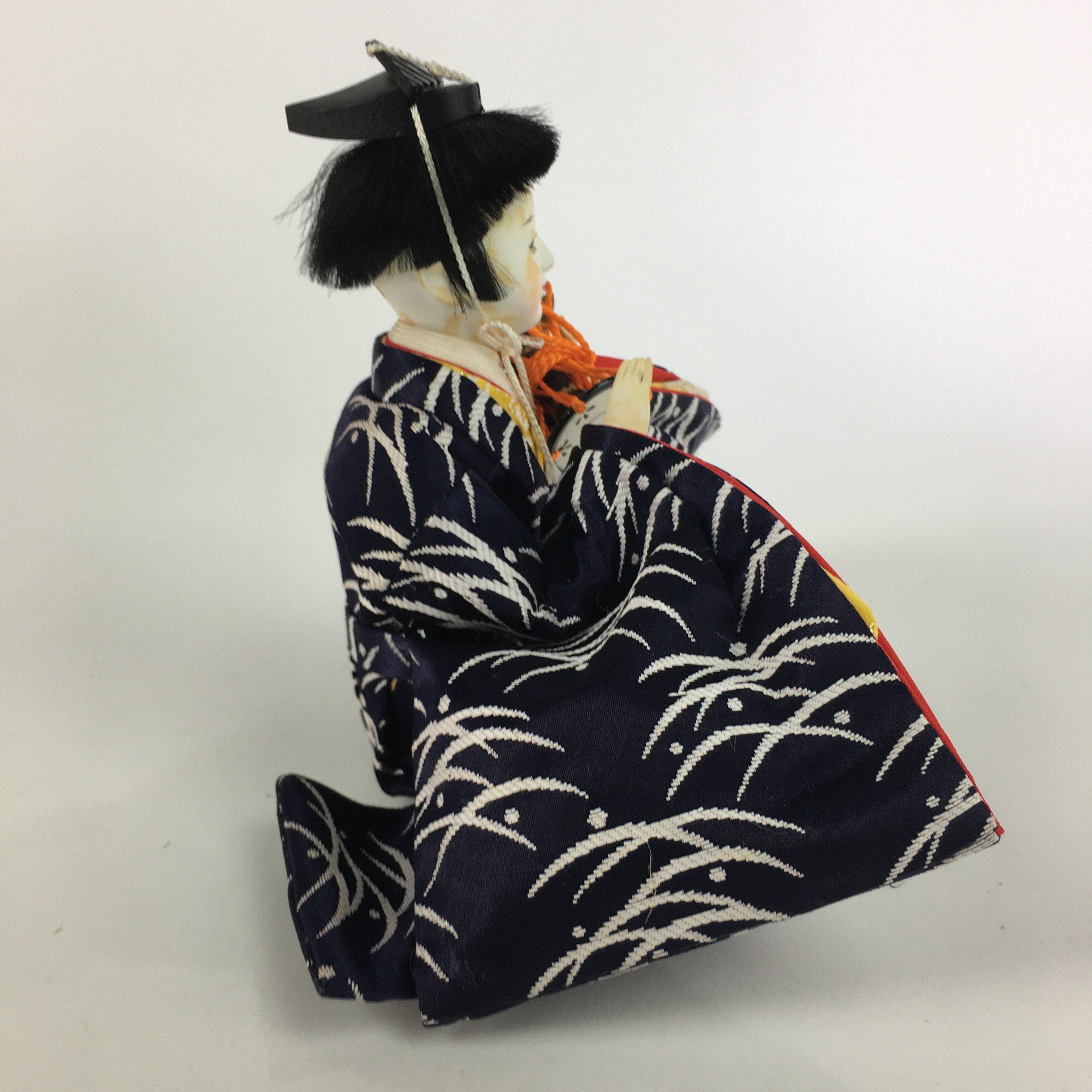 Japanese Hina Doll Kimono Boy Musician Vtg Gonin Bayashi Girls Day ID383